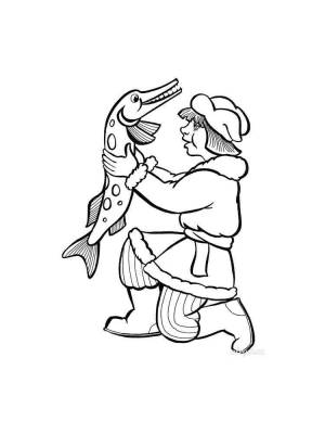 Раскраска рыба Щука