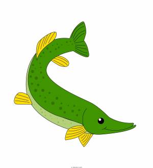 Щука рисунок детский