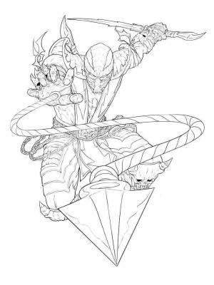 Раскраски Скорпион Mortal Kombat