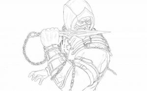 Раскраски Мортал комбат скорпион