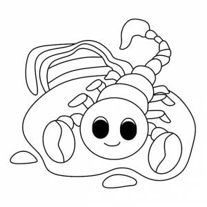 Раскраски страницы алфавиты животных мультфильм скорпион