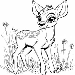 Раскраска оленёнок