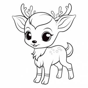 Раскраска милый олень