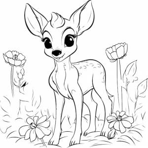 Раскраска оленёнок