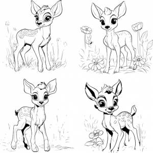 Раскраска оленёнок