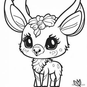 Раскраска для детей олень
