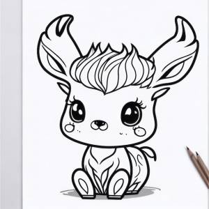 Раскраска для детей олень