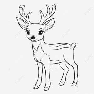 рисунок милый маленький олень раскраски страницы наброски эскиз вектор PNG , рисунок оленя, рисунок крыла, рисунок кольца PNG картинки и пнг рисунок для й загрузки