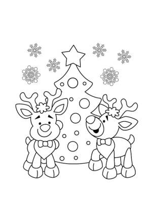 Раскраски Новогодний Олень