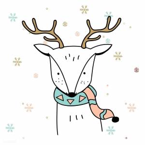 Новогодний олень рисунок легкий