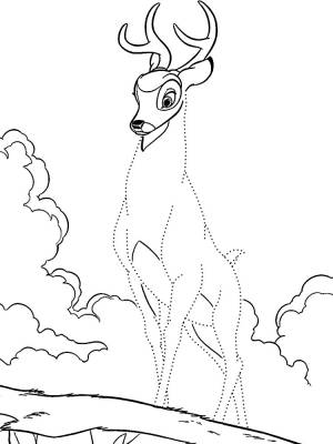 Распечатать раскраски для малышей олененок Бэмби