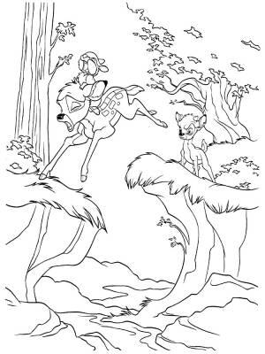 Детские раскраски олененок Бэмби для творчества