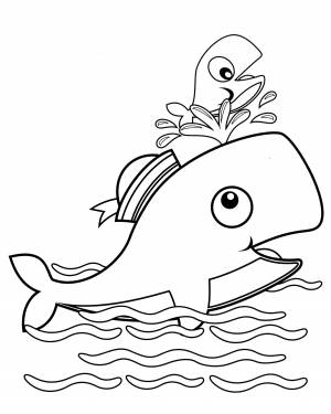 Раскраска Кит морячок