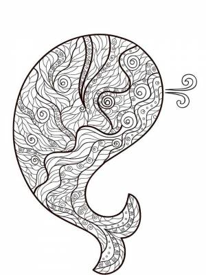 Картинка Кит Антистресс  раскраску для девочек