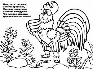 Раскраска Петушок