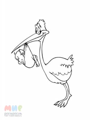 Раскраска Аист принесет нам радость