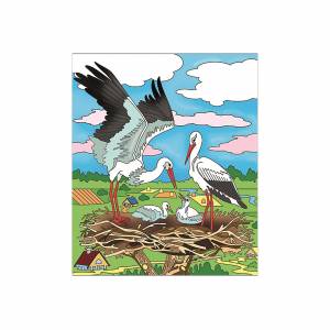 Аист в гнезде рисунок