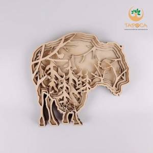 Многослойная 3D раскраска из дерева ТАРОСА Зубр