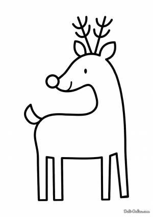 Раскраска Олень для малышей на Новый год