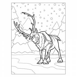 Раскраска Олень Свен из Холодного сердца