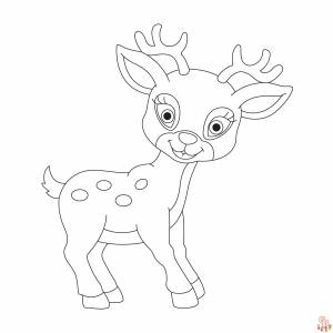 Раскраски с милыми оленями
