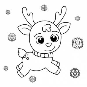 Милый олень мультфильм раскраски страницы вектор иллюстрации для детей книжка-раскраска