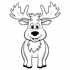 Милый олень для раскраски  раскраски для детей векторный клипарт