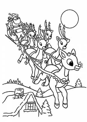 Раскраски Новогоднего оленя