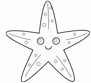 Раскраски Звезда, Раскраска Морская звезда морское