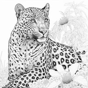 Раскраска гепард черно-белая для раскраски