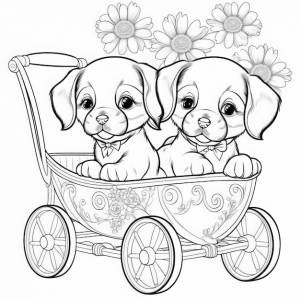 Раскраски собаки и щенки