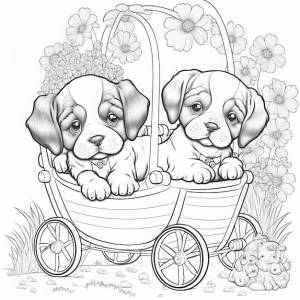 Раскраски собаки и щенки
