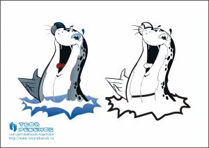 Раскраска морской котик