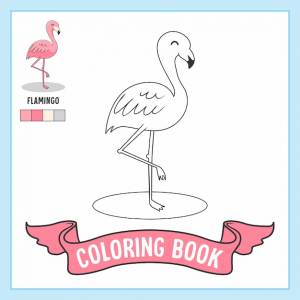 Страницы книжки-раскраски животных фламинго