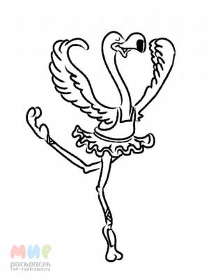 Раскраска Фламинго розовый