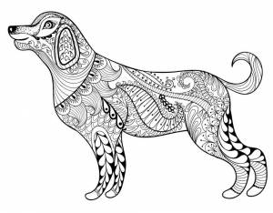 Раскраска антистресс собака 3