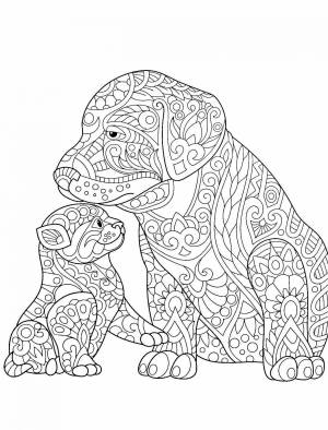 Раскраски с мелкими деталями собака