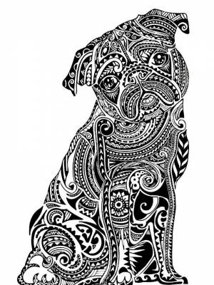 Картинка Собаки Антистресс раскраска в формате  онлайн