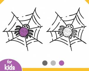 Книжка-раскраска для детей паук и паутина