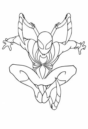 Раскраска Железный Паук Прыгать