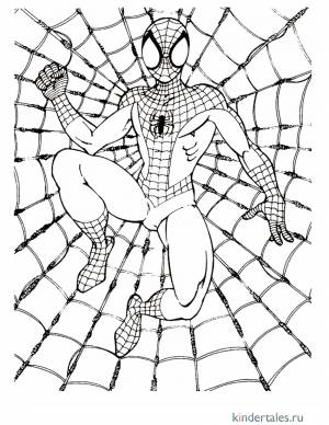 Спайдермен в паутине» раскраска для детей