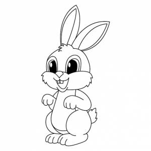 Милый кролик мультфильм раскраски страницы вектор иллюстрации для детей книжка-раскраска