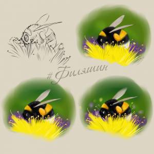 Шмель детский рисунок