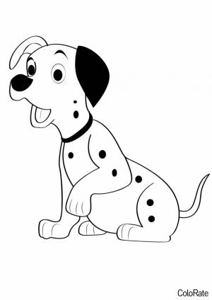 Раскраска Далматинец с поднятой лапой