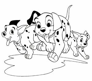 Раскраска бегущие далматинцы