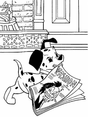 Раскраска далматинец с журналом