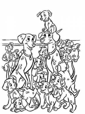 Картинка 101 Далматинец  раскраску для девочек