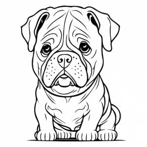 Черно-белая иллюстрация бульдога