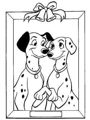 Раскраски далматинец, Раскраска Понго и пердита 101 далматинец