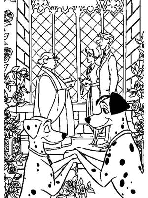 Раскраски Раскраска Влюблённые далматинцы 101 далматинец 101 далматинец